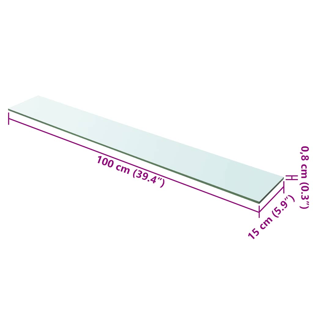 8718475527220_g_en_hd_2 vidaXL Shelf Panel Glass Clear 100x15 cm - Image 3
