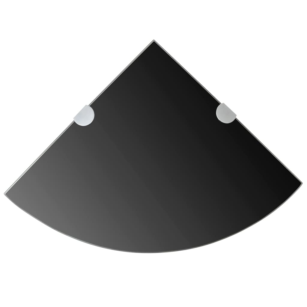 8718475527343_a_en_hd_1 vidaXL Corner Shelf with Chrome Supports Glass Black 25x25 cm - Image 1