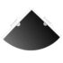 vidaXL Corner Shelf with Chrome Supports Glass Black 25x25 cm - Image 6