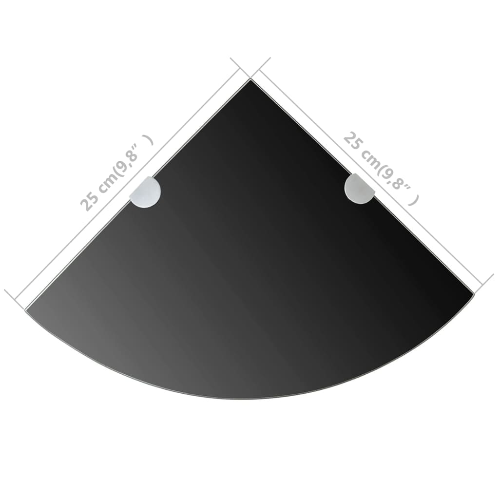 8718475527343_g_en_hd_5 vidaXL Corner Shelf with Chrome Supports Glass Black 25x25 cm - Image 6