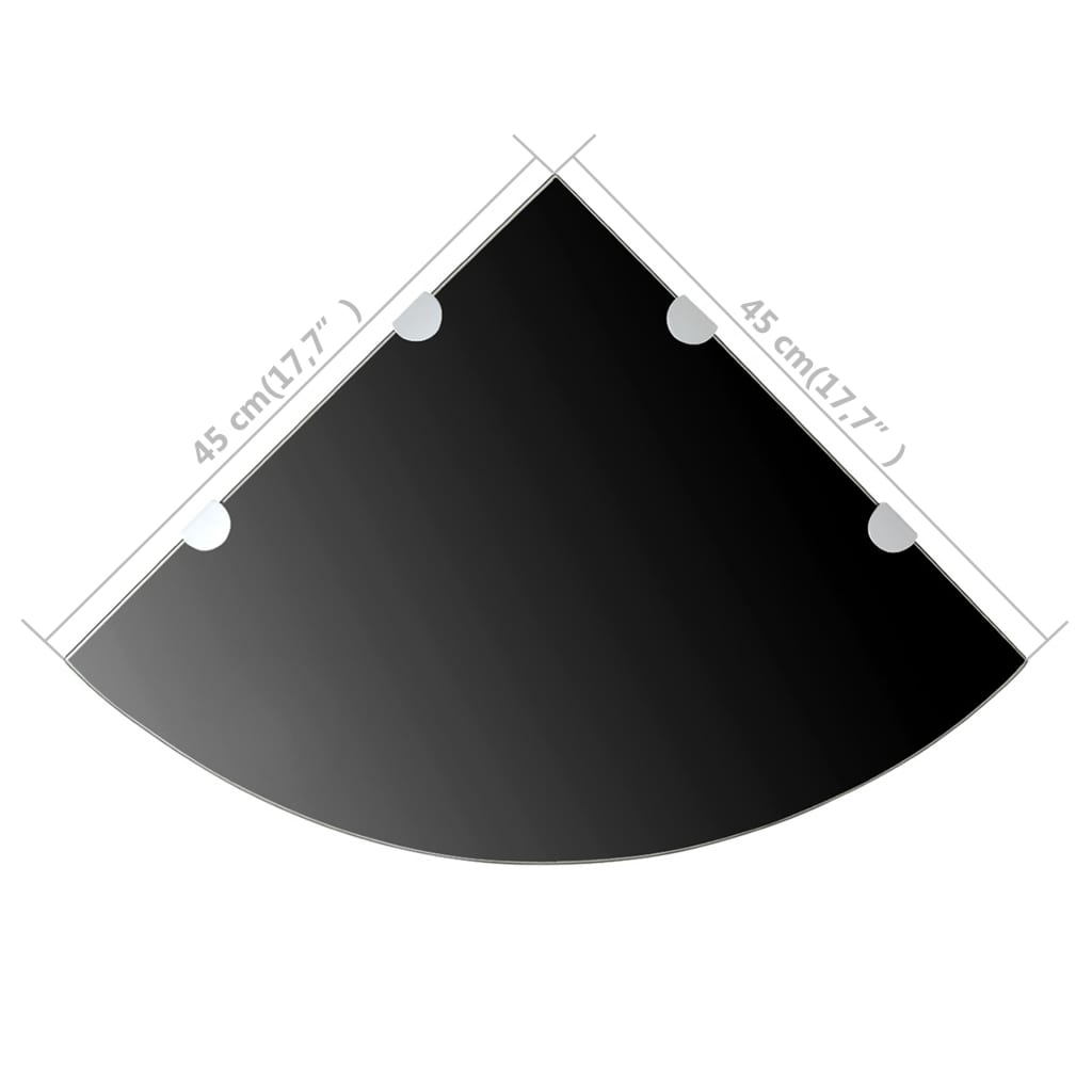 8718475527367_g_en_hd_4 vidaXL Corner Shelf with Chrome Supports Glass Black 45x45 cm - Image 5