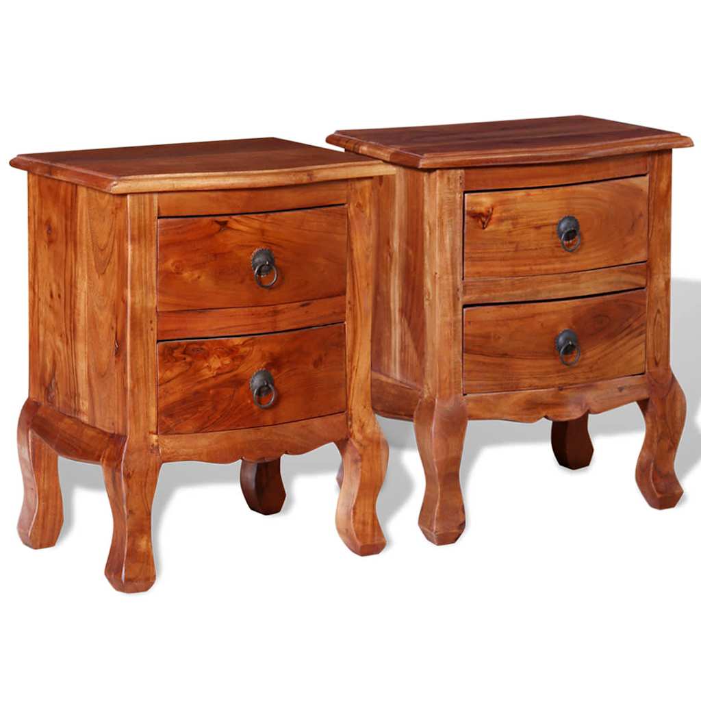 8718475528470_a_en_hd_1 vidaXL Nightstands with Drawers 2 pcs Solid Acacia Wood - Image 1