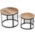vidaXL Coffee Table Set 2 Pieces Rough Mango Wood Round 40/50 cm