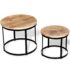 vidaXL Coffee Table Set 2 Pieces Rough Mango Wood Round 40/50 cm - Image 2