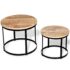 vidaXL Coffee Table Set 2 Pieces Rough Mango Wood Round 40/50 cm - Image 3
