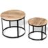 vidaXL Coffee Table Set 2 Pieces Rough Mango Wood Round 40/50 cm - Image 4