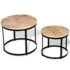 vidaXL Coffee Table Set 2 Pieces Rough Mango Wood Round 40/50 cm - Image 5