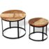 vidaXL Coffee Table Set 2 Pieces Solid Reclaimed Wood Round 40/50cm - Image 2