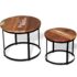 vidaXL Coffee Table Set 2 Pieces Solid Reclaimed Wood Round 40/50cm - Image 3