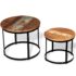 vidaXL Coffee Table Set 2 Pieces Solid Reclaimed Wood Round 40/50cm - Image 4