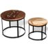 vidaXL Coffee Table Set 2 Pieces Solid Reclaimed Wood Round 40/50cm - Image 5