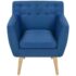 vidaXL Armchair Blue Fabric - Image 2