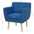 vidaXL Armchair Blue Fabric - Image 5