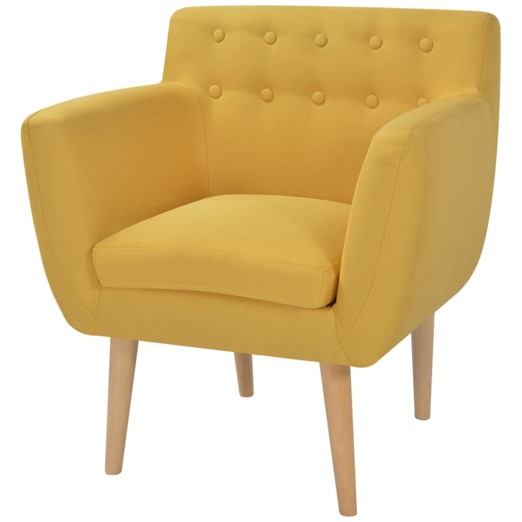 8718475529422_a_en_hd_1 vidaXL Armchair Yellow Fabric - Image 1