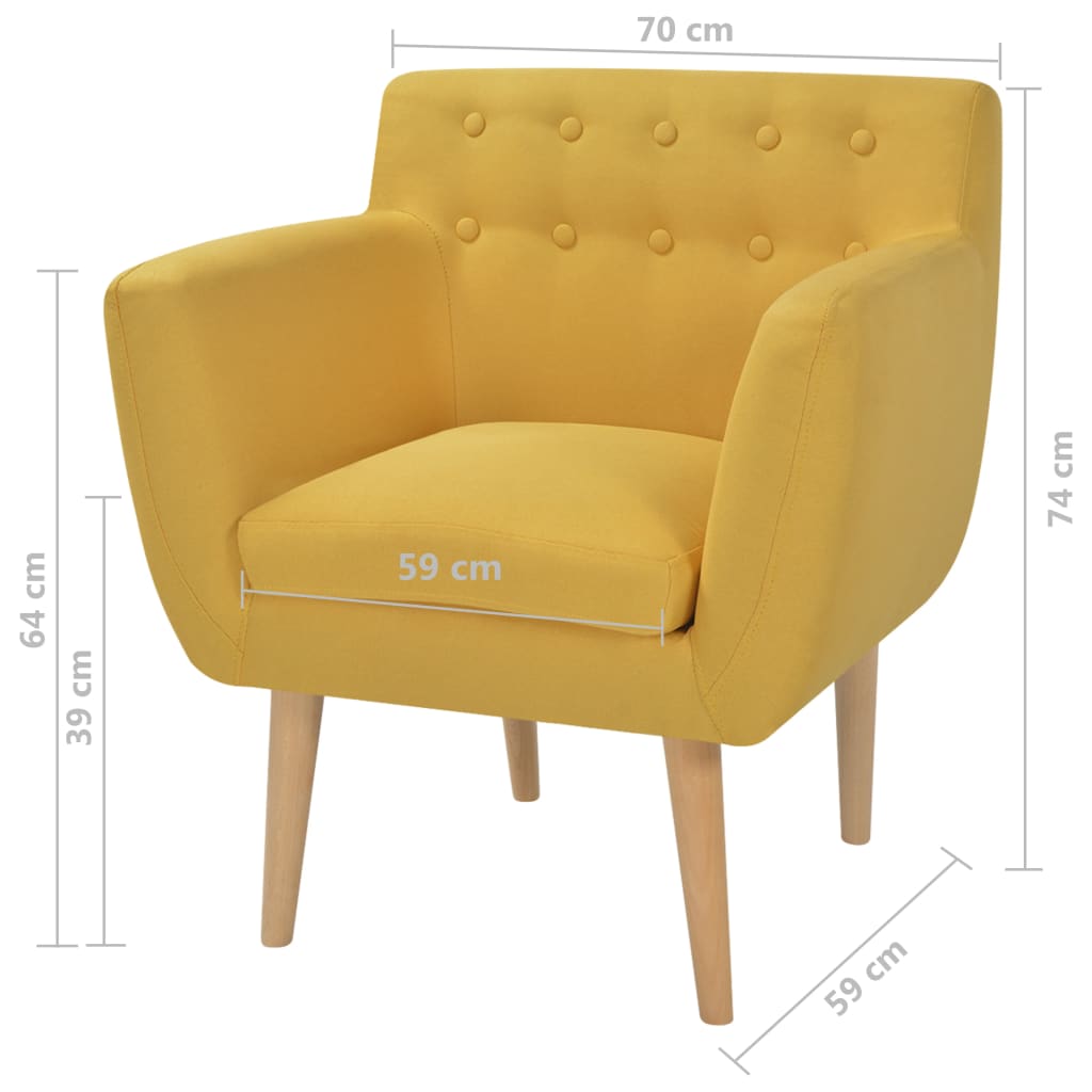 8718475529422_g_en_hd_4 vidaXL Armchair Yellow Fabric - Image 5