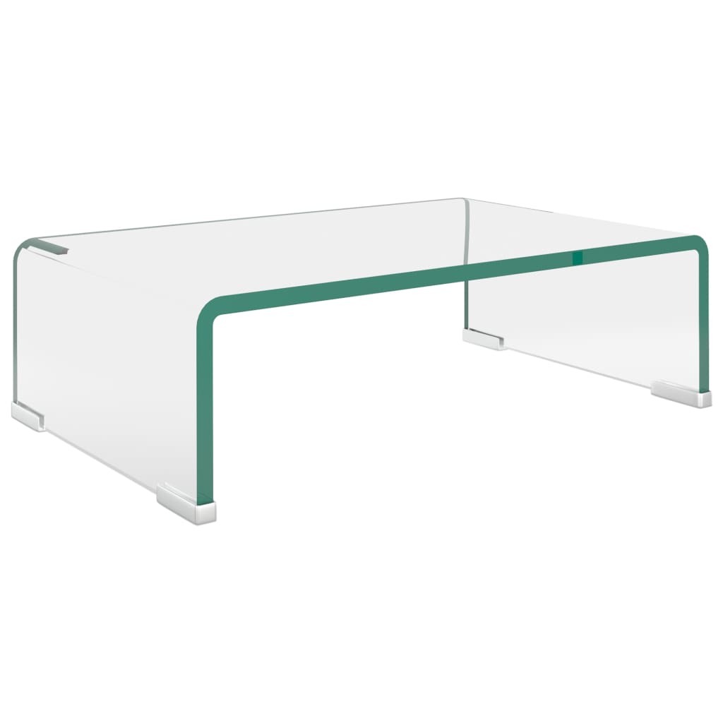 8718475529972_a_en_hd_1 vidaXL TV Stand/Monitor Riser Glass Clear 40x25x11 cm - Image 2