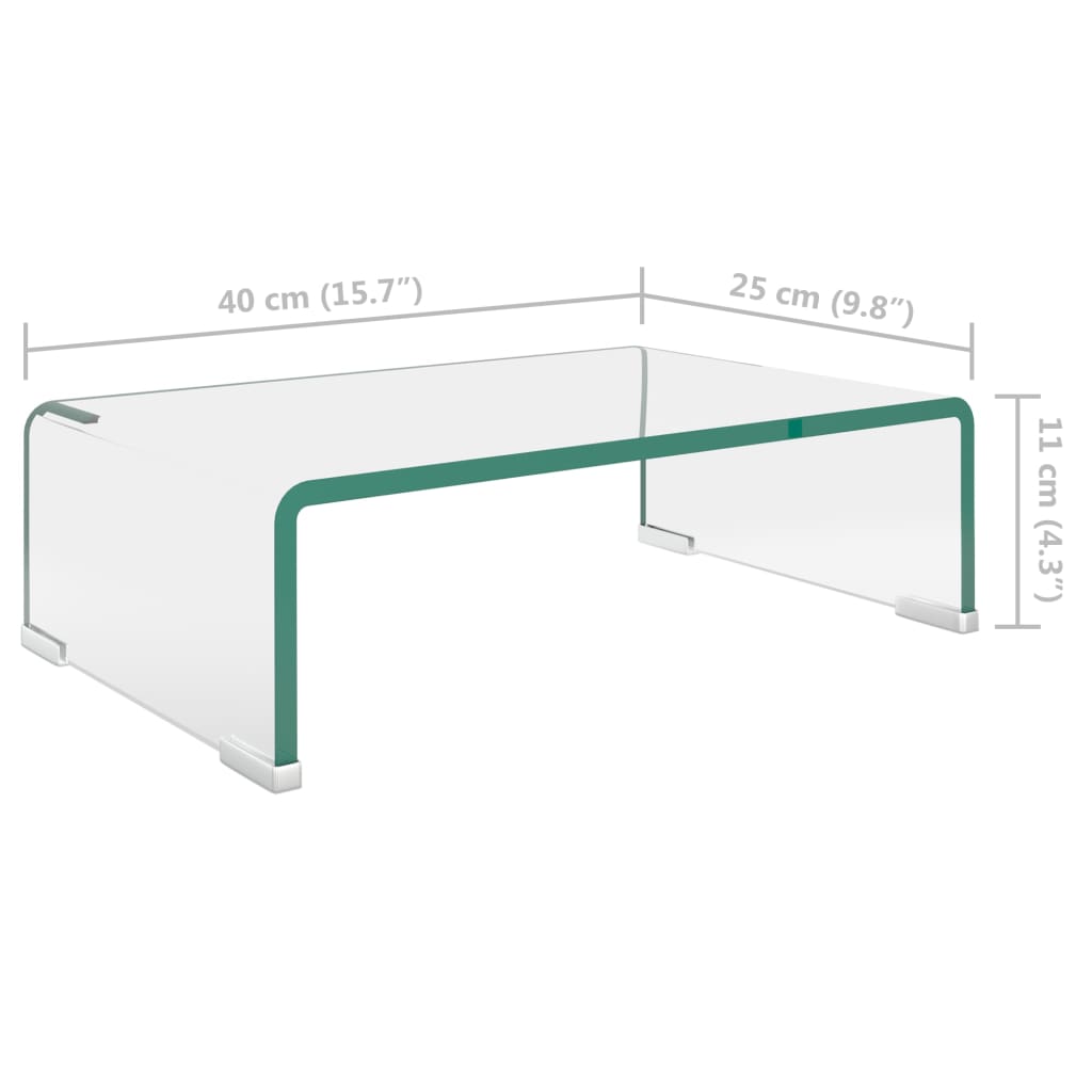 8718475529972_g_en_hd_4 vidaXL TV Stand/Monitor Riser Glass Clear 40x25x11 cm - Image 7