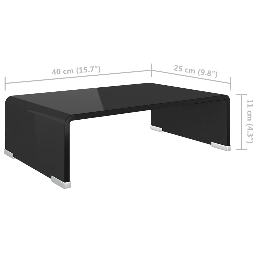 8718475530053_g_en_hd_4 vidaXL TV Stand/Monitor Riser Glass Black 40x25x11 cm - Image 7