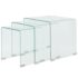 vidaXL Three Piece Nesting Table Set Tempered Glass Clear