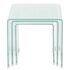 vidaXL Three Piece Nesting Table Set Tempered Glass Clear - Image 2