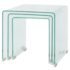vidaXL Three Piece Nesting Table Set Tempered Glass Clear - Image 3