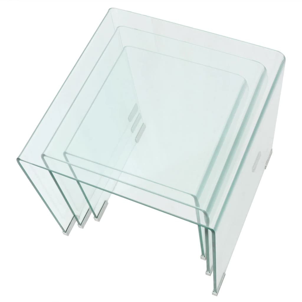8718475530596_g_en_hd_3 vidaXL Three Piece Nesting Table Set Tempered Glass Clear - Image 4