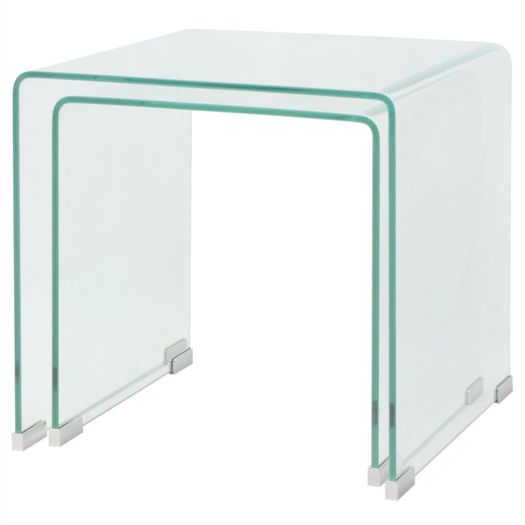 8718475530602_g_en_hd_2 vidaXL Two Piece Nesting Table Set Tempered Glass Clear - Image 3