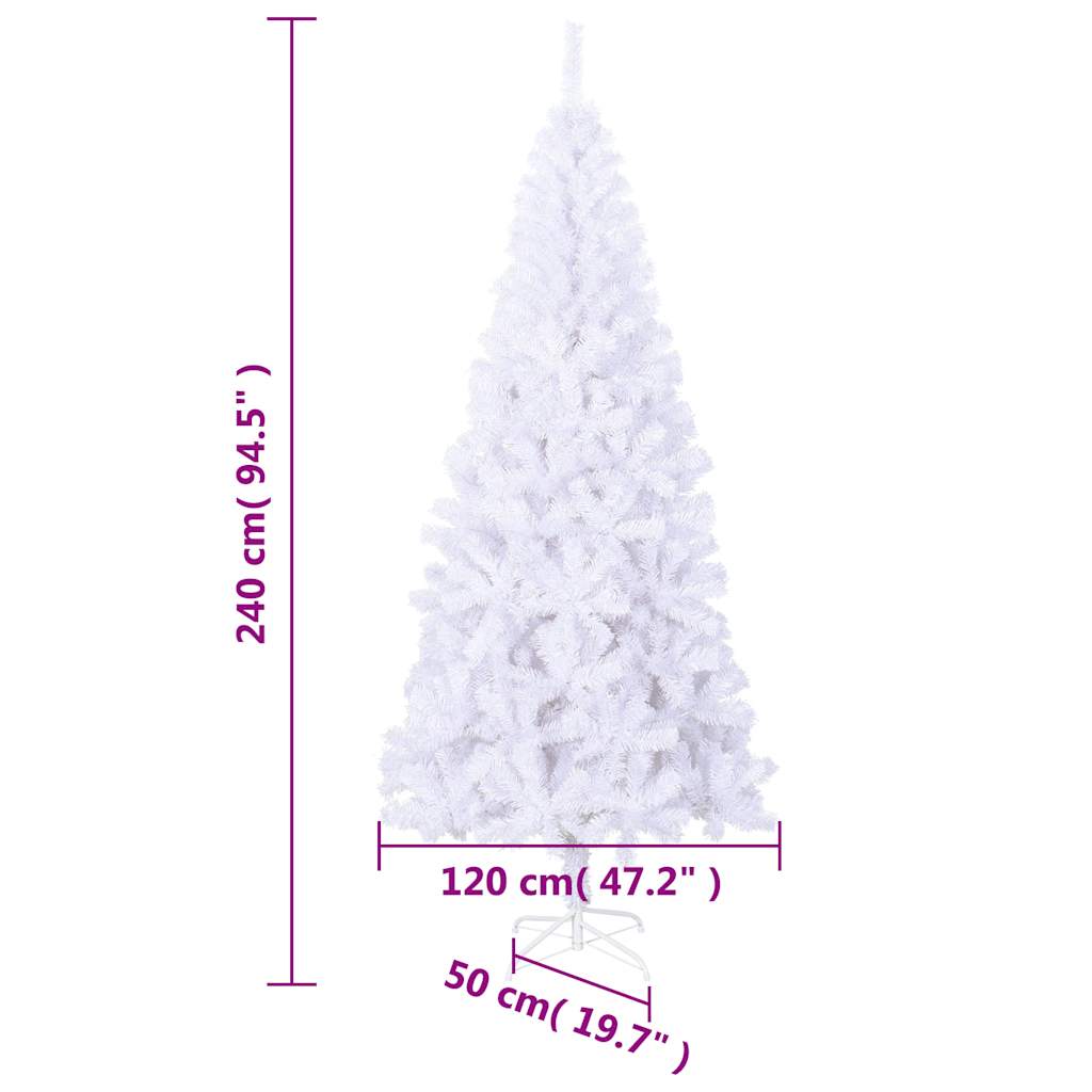8718475530626_g_en_hd_6 vidaXL Artificial Christmas Tree L 240 cm White - Image 7