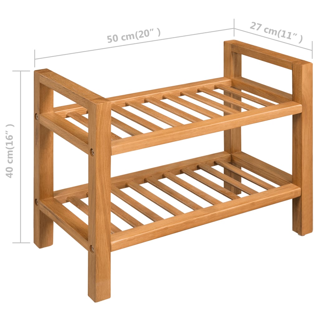 8718475530770_g_en_hd_4 vidaXL Shoe Rack with 2 Shelves 50x27x40 cm Solid Oak Wood - Image 5