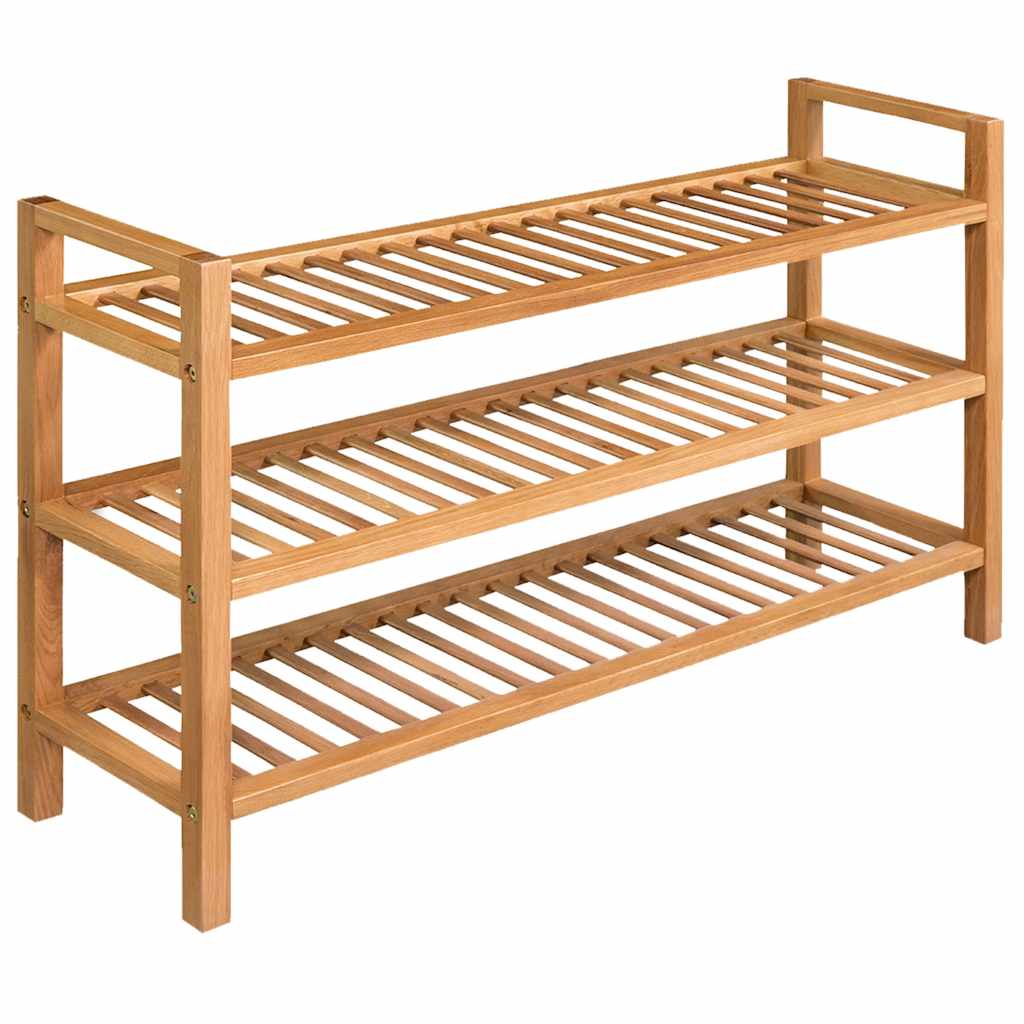 8718475530787_a_en_hd_1 vidaXL Shoe Rack with 3 Shelves 100x27x60 cm Solid Oak Wood - Image 1