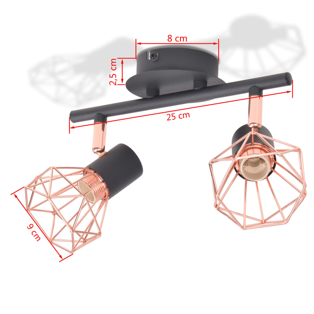 8718475532422_g_en_hd_4 vidaXL Ceiling Lamp with 2 Spotlights E14 Black and Copper - Image 5