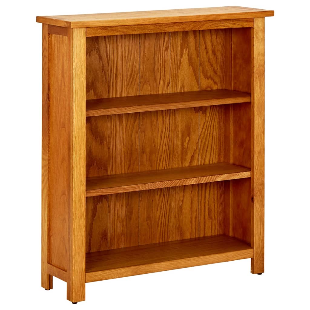 8718475533177_a_en_hd_1 vidaXL 3-Tier Bookcase 70x22.5x82 cm Solid Oak Wood - Image 1