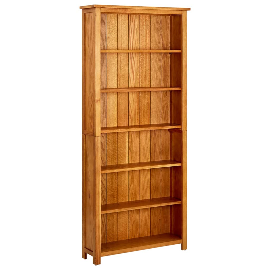 8718475533191_a_en_hd_1 vidaXL 6-Tier Bookcase 80x22.5x180 cm Solid Oak Wood - Image 1