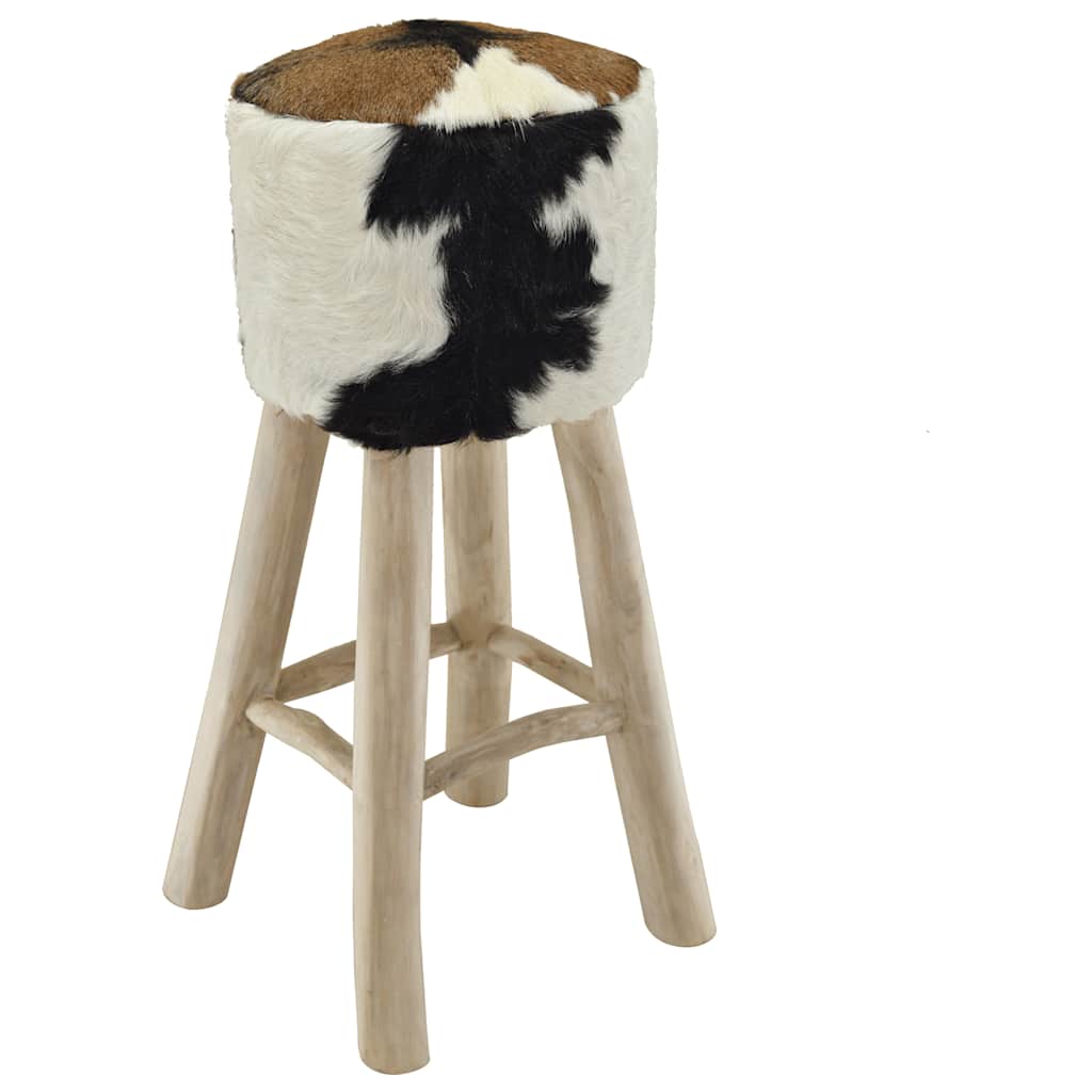8718475533290_a_en_hd_1 vidaXL Bar Stool Goatskin Leather and Solid Teak Wood - Image 1