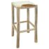 vidaXL Bar Stool Goatskin Leather and Solid Teak Wood - Image 2