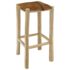 vidaXL Bar Stool Goatskin Leather and Solid Teak Wood - Image 4