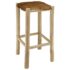 vidaXL Bar Stool Goatskin Leather and Solid Teak Wood - Image 5