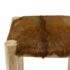 vidaXL Bar Stool Goatskin Leather and Solid Teak Wood - Image 7