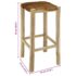 vidaXL Bar Stool Goatskin Leather and Solid Teak Wood - Image 9