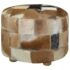 vidaXL Pouffe Goatskin Leather Round 50x50x45 cm - Image 2