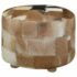 vidaXL Pouffe Goatskin Leather Round 50x50x45 cm - Image 4
