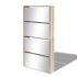 vidaXL Shoe Cabinet 4-Layer Mirror Oak 63x17x134 cm - Image 2