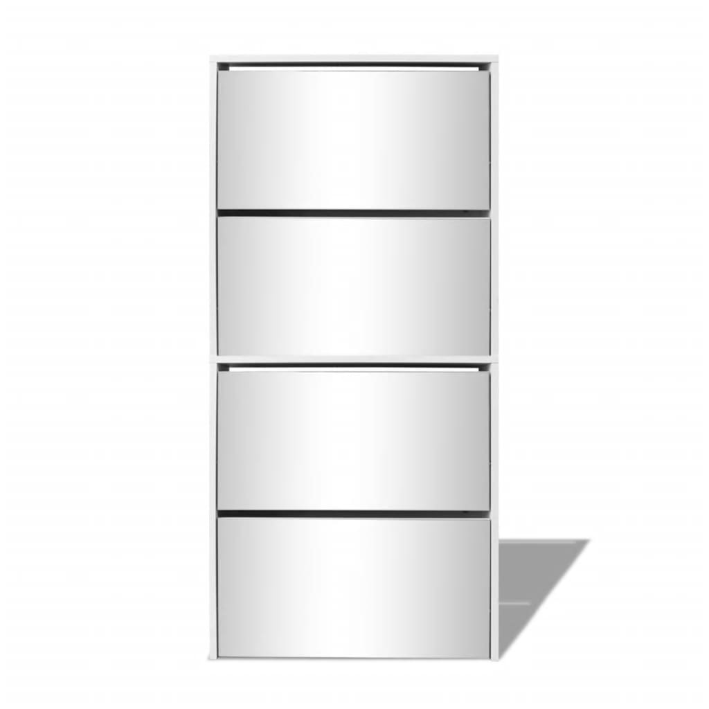8718475547549_g_en_hd_2 vidaXL Shoe Cabinet 4-Layer Mirror White 63x17x134 cm - Image 5