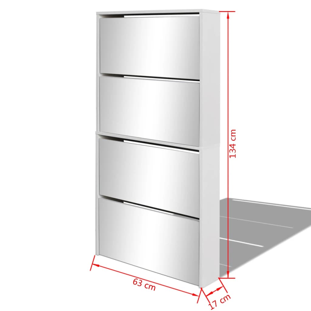 8718475547549_g_en_hd_3 vidaXL Shoe Cabinet 4-Layer Mirror White 63x17x134 cm - Image 6