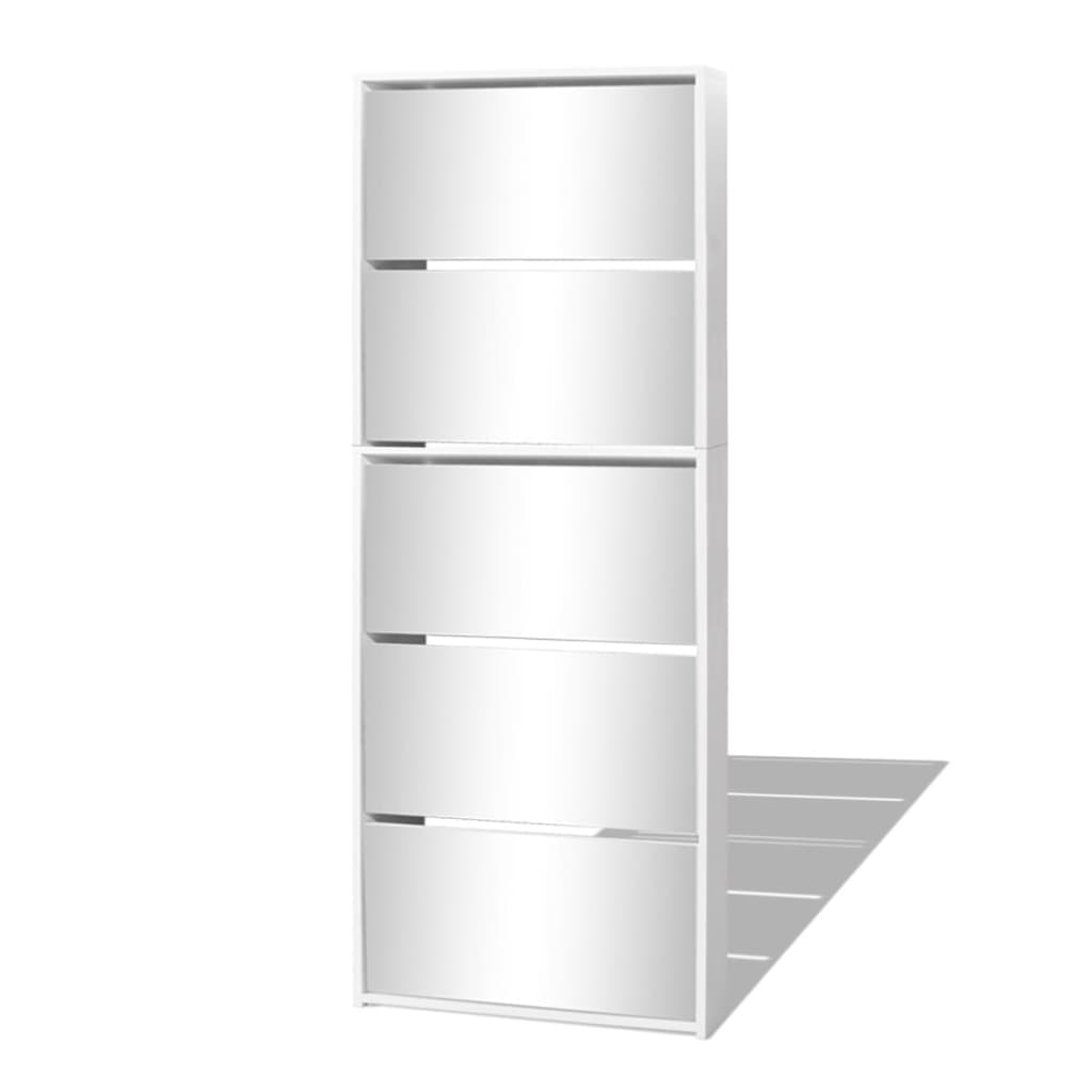 8718475547563_a_en_hd_1 vidaXL Shoe Cabinet 5-Layer Mirror White 63x17x169.5 cm - Image 2