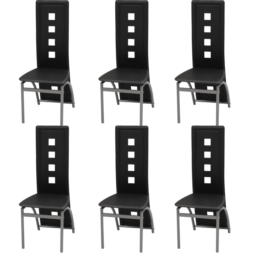 8718475551270_a_en_hd_1 vidaXL Dining Chairs 6 pcs Black Faux Leather - Image 1