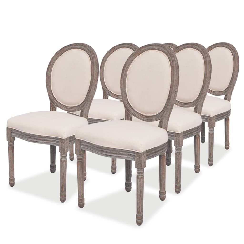8718475554387_a_en_hd_1 vidaXL Dining Chairs 6 pcs Cream Fabric - Image 1