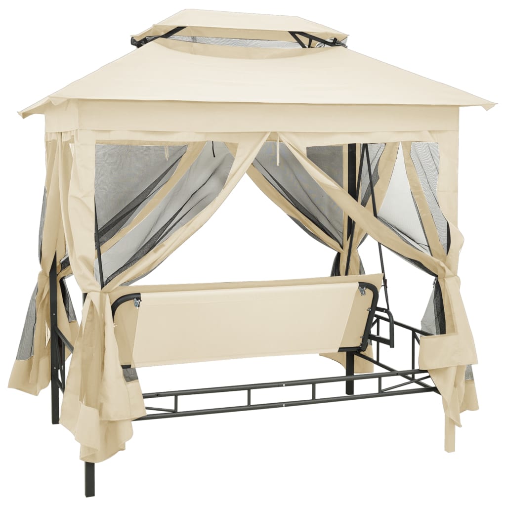 8718475557098_g_en_hd_2 vidaXL Gazebo Convertible Swing Bench Cream White - Image 3