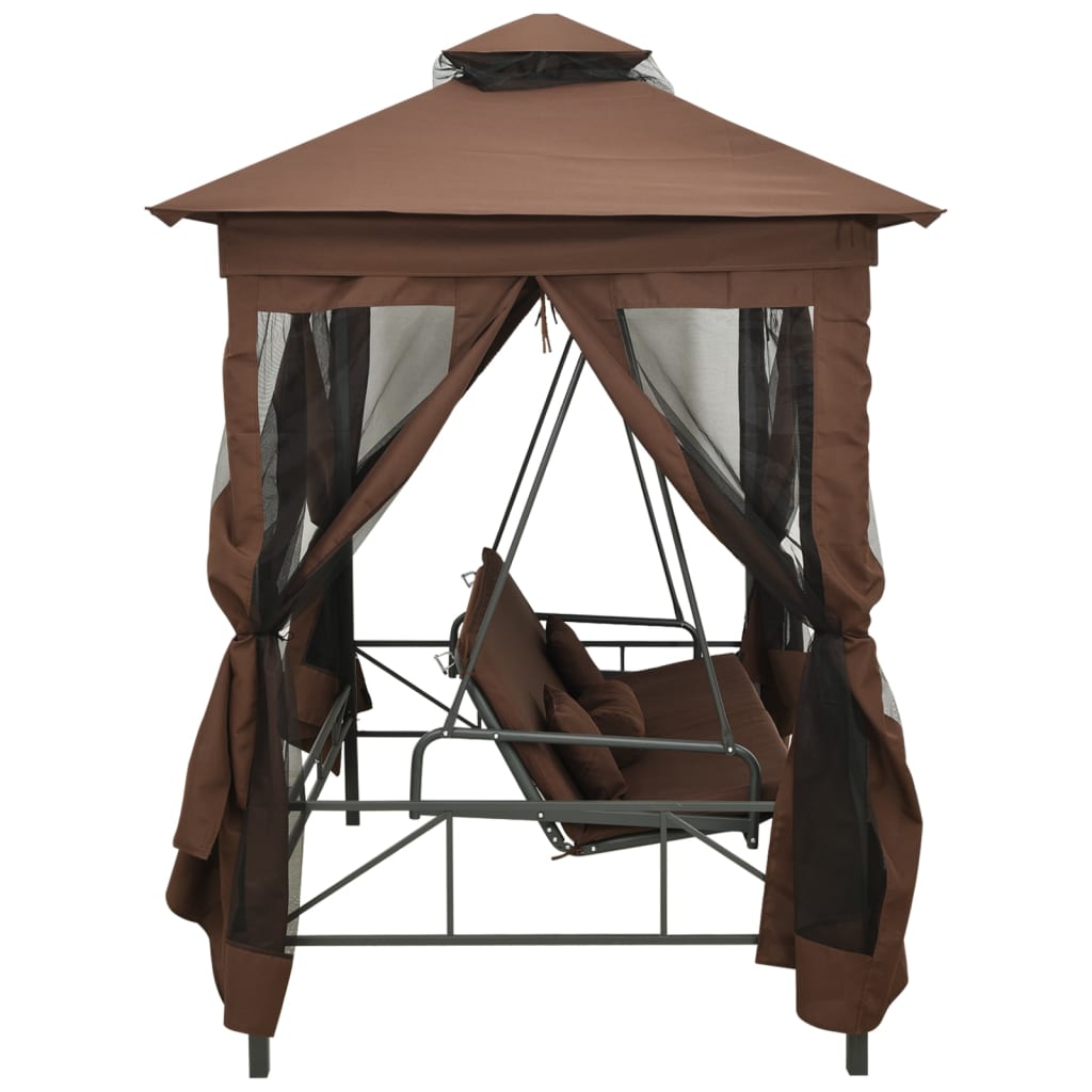 8718475557104_g_en_hd_2 vidaXL Gazebo Convertible Swing Bench Coffee - Image 3