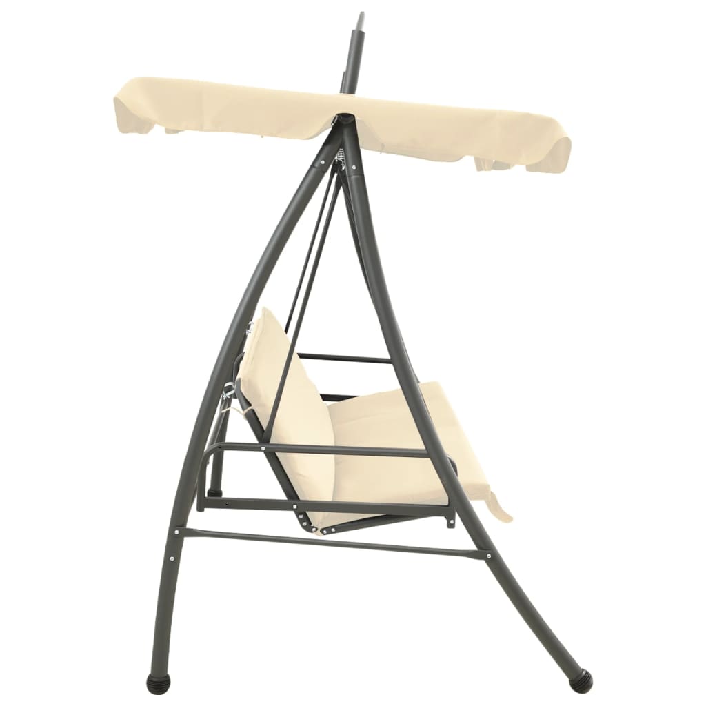 8718475557111_g_en_hd_2 vidaXL Outdoor Convertible Swing Bench with Canopy Sand White - Image 3